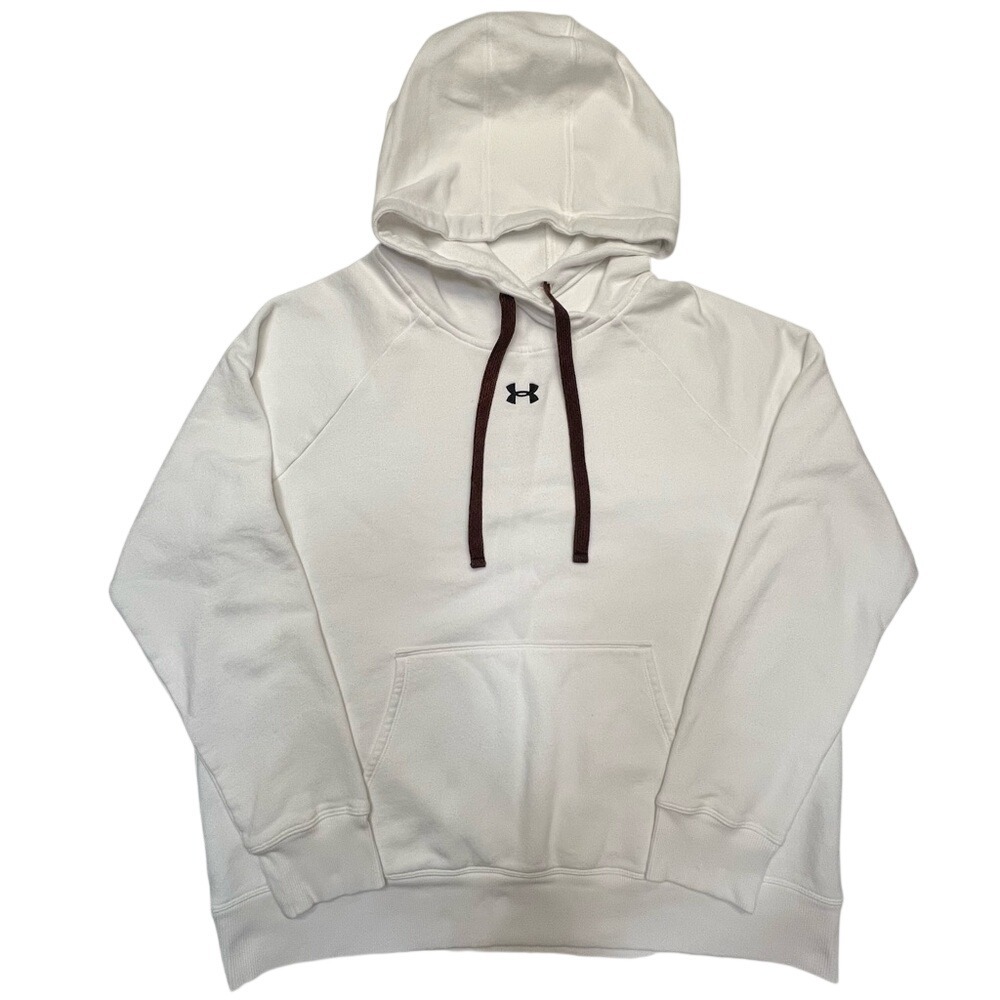 Under Armour White Sweatshirt Pocket Hoodie Size XL
